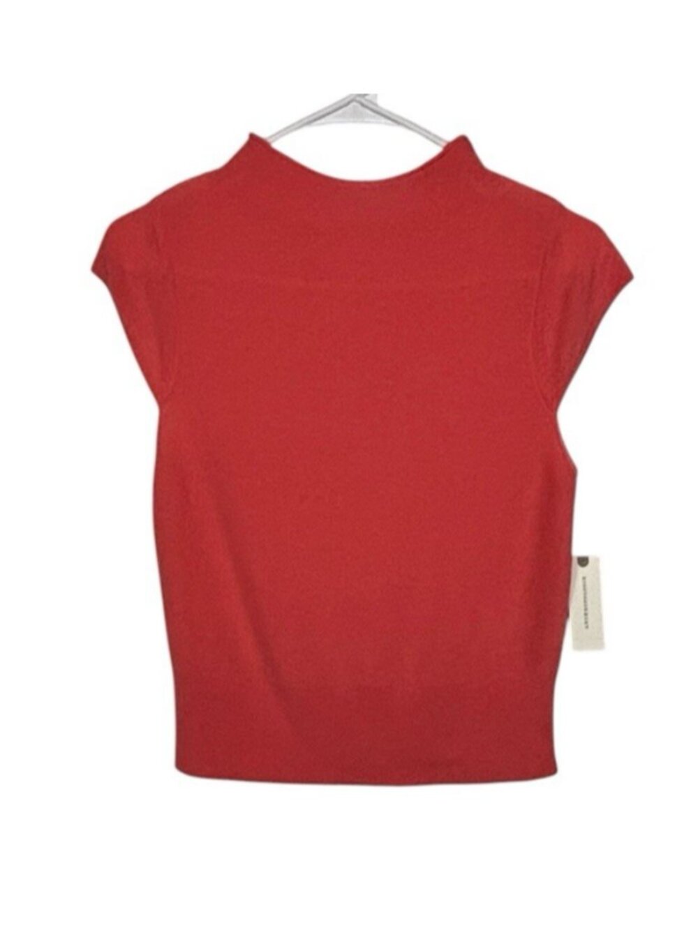 NWT Anthropologie The Cashmere Collection Cap-Sleeve Mock-Neck Coral Sweater XS
